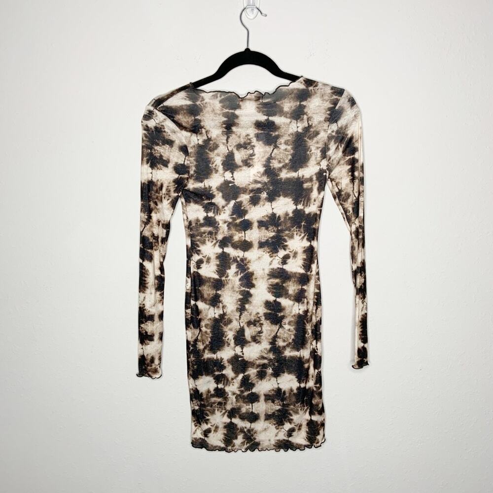 Topshop Womens Multi Tie-dye Cotton-blend Mini Dress In Brown Multi Size 2 - Picture 6 of 6